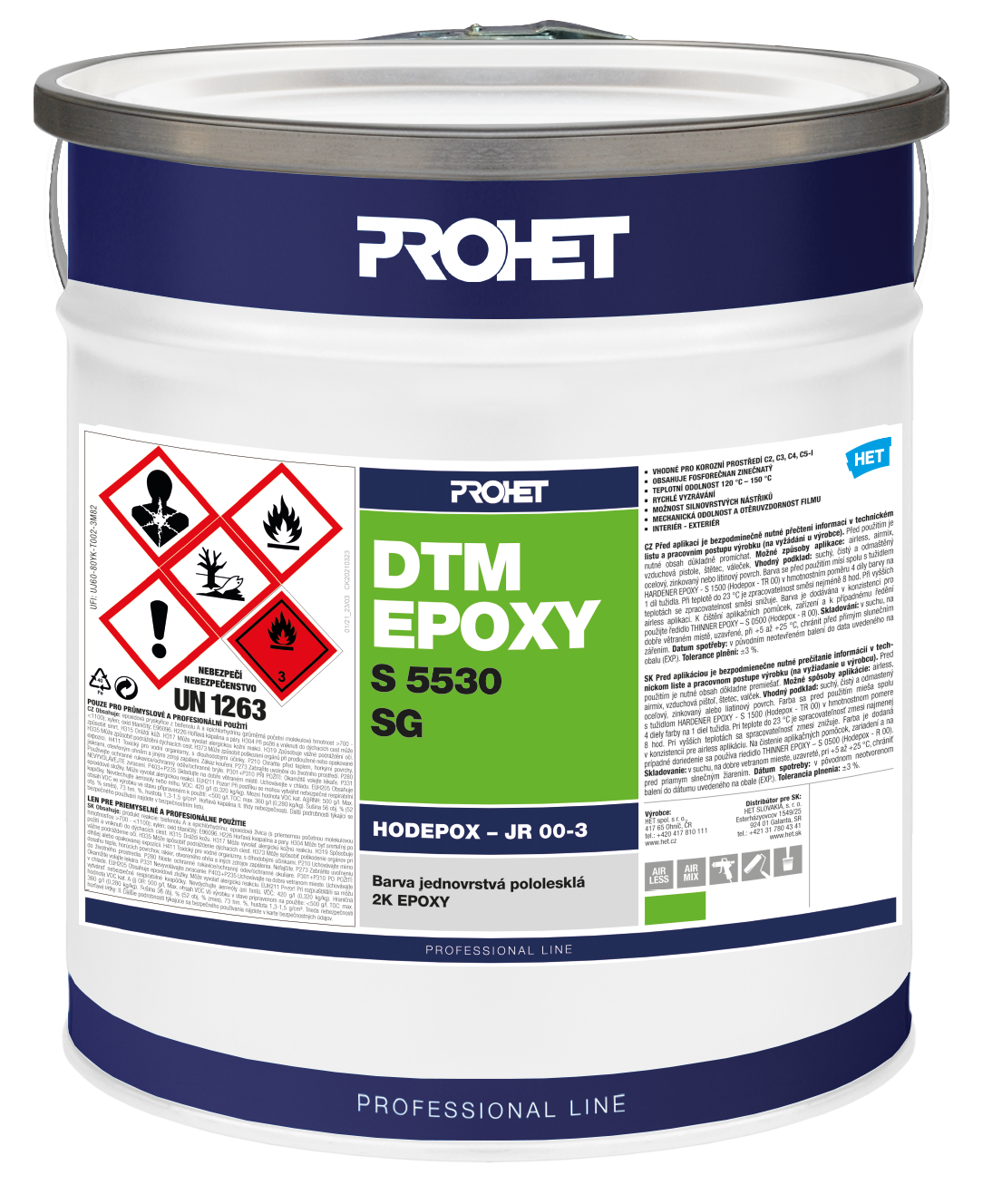 Typickým použitím jsou povrchy strojů, stavební, manipulační a dopravní techniky, ocelové konstrukce, armatury, atd. Vhodná pro střední mechanickou zátěž.